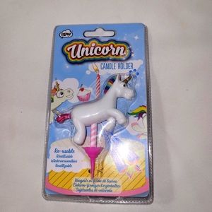 NPW Birthday Unicorn Candle Holder Reusable